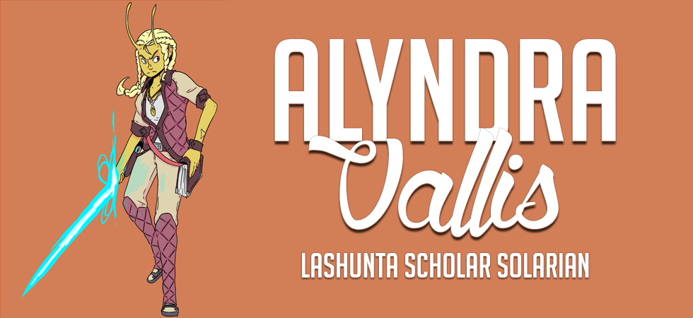 Alyndra Vallis, Lashunta Scholar Solarian